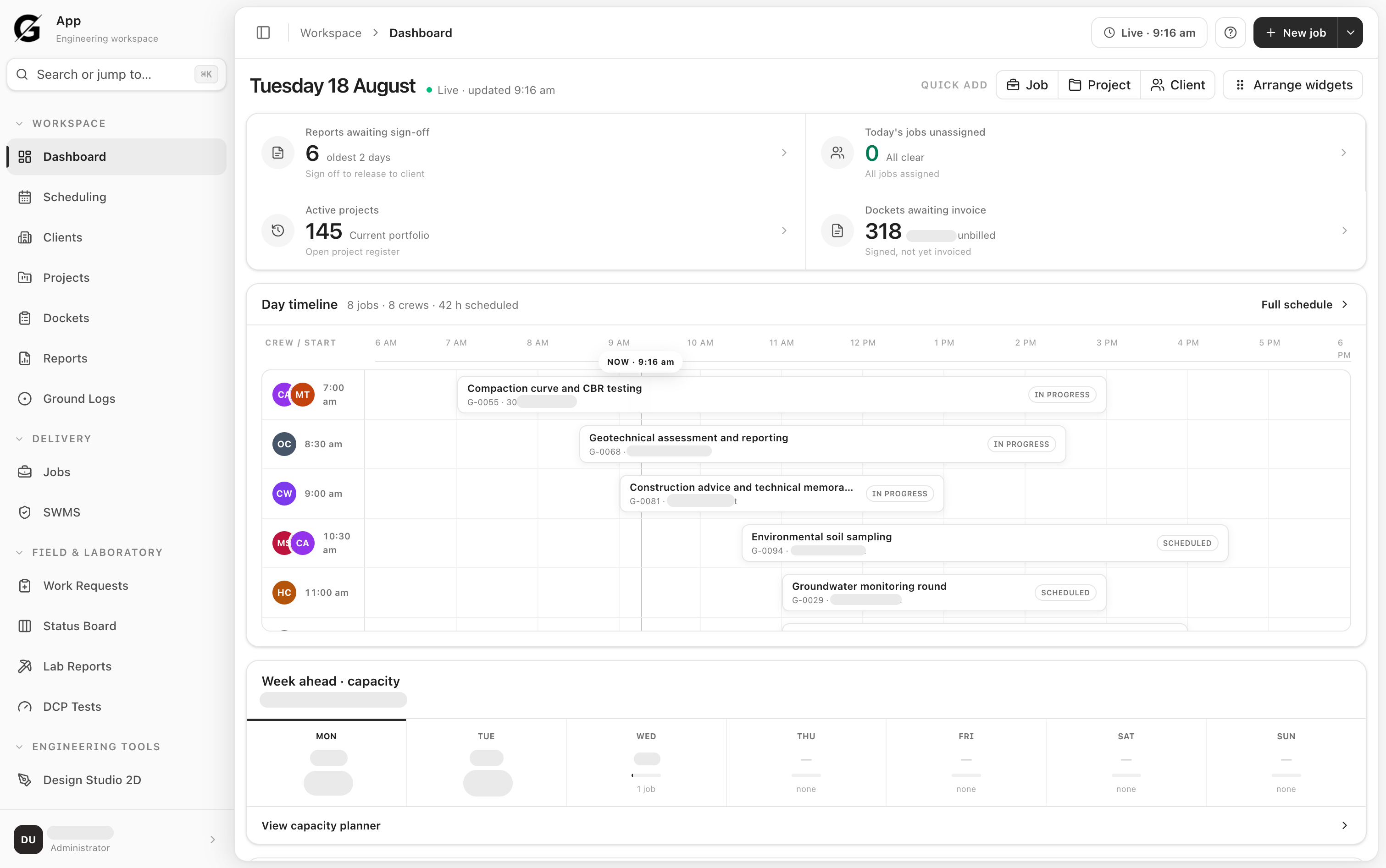 Run every Geotechnical Project from Schedule to Report