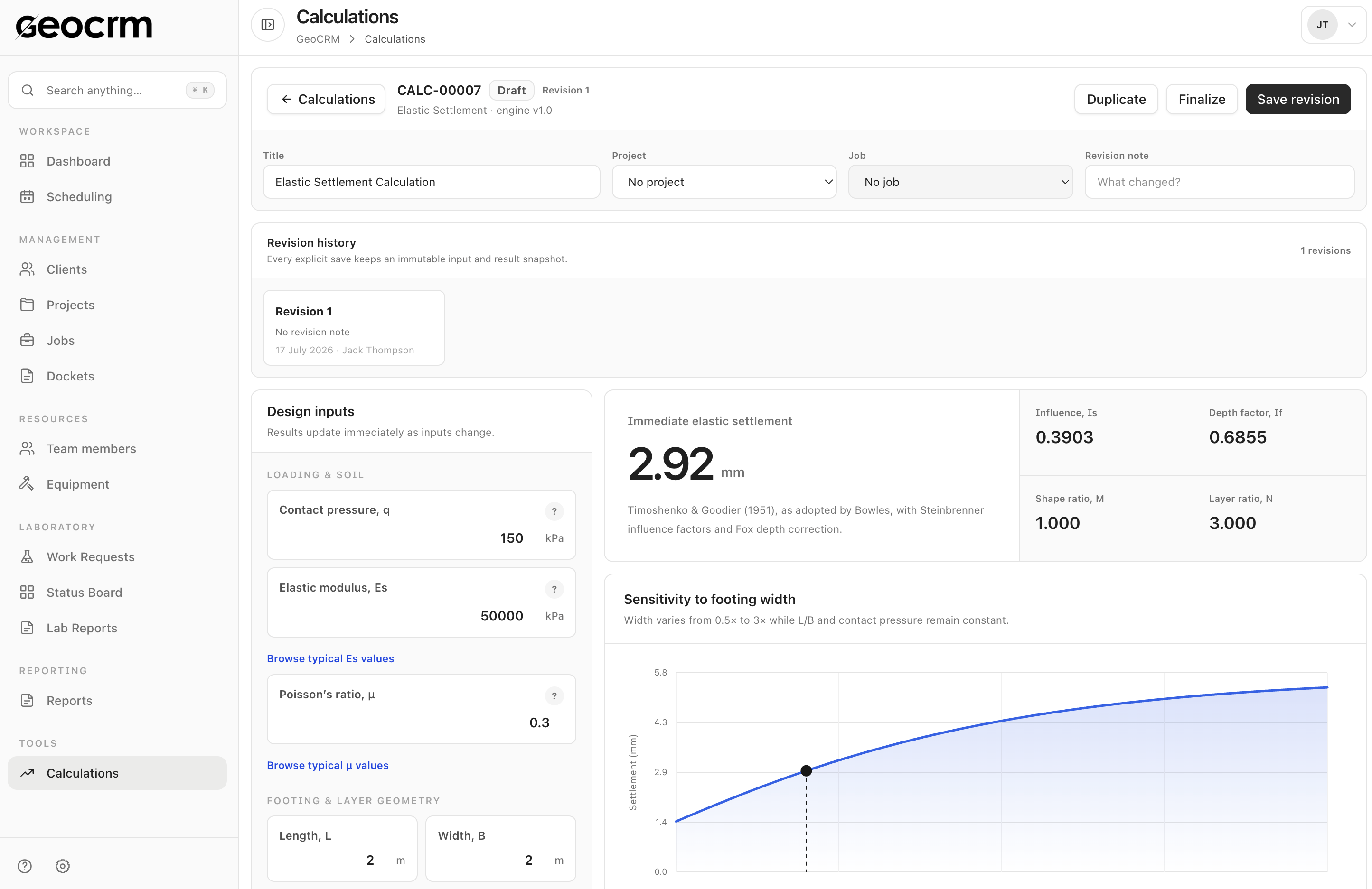 Geotechnical engineering calculations without disconnected spreadsheets.